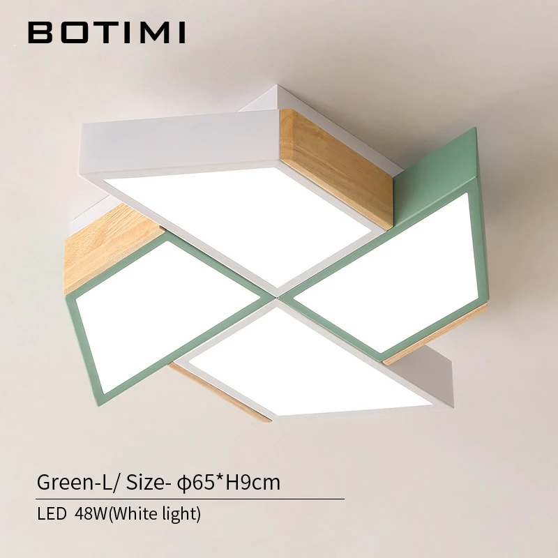 BOTIMI 220V светодиодный потолочный светильник в форме ветряной мельницы для гостиной Lamparas de techo спальня для мальчиков потолочная лампа для комнат Luminare - Цвет корпуса: Green-L-White Light