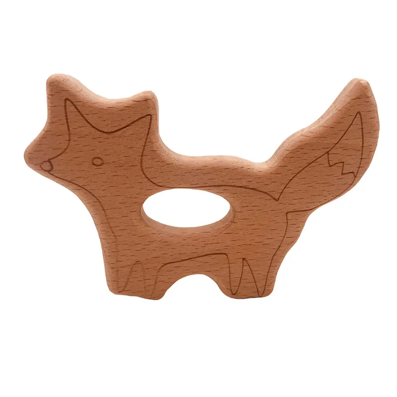 Beech Wooden Godfather Natural Handmade Baby Teether DIY Wood Personalized Pendent Eco-Friendly Safe Toys | Мать и ребенок