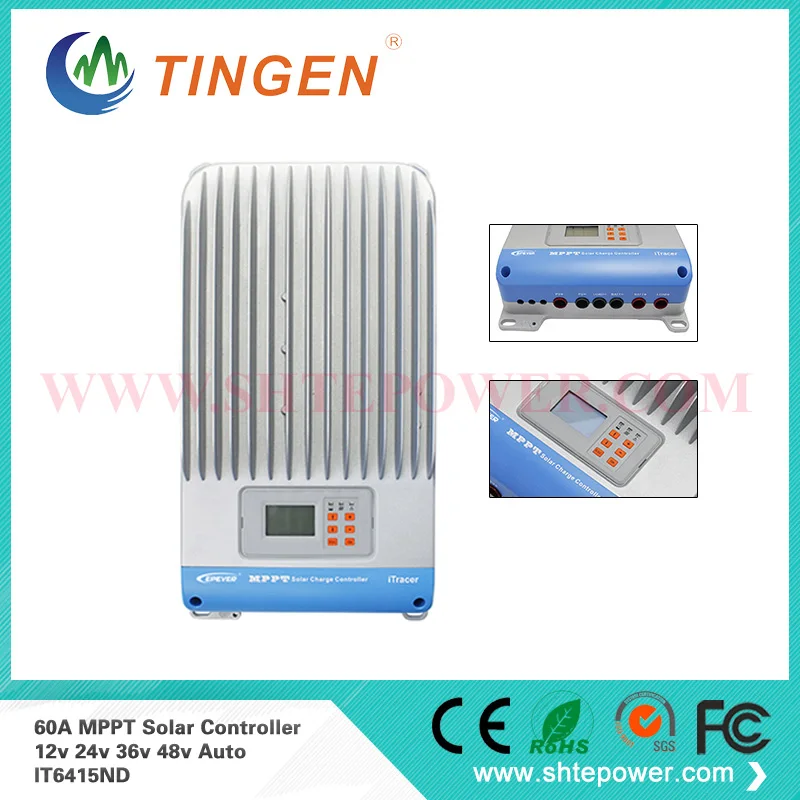 

60a it6415nd mppt controller,12v 24v 36v 48v system voltage use 150v solar regulator