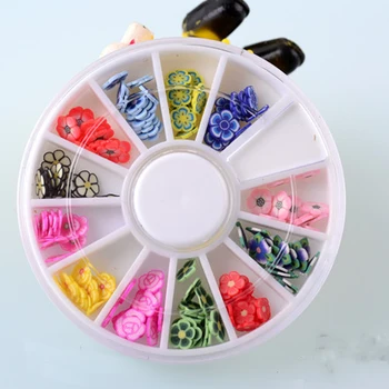 

JEARLYU Hot Wheels 1pcs 3D Nail Art Decorations Polymer Clay 9 Designs Nails Art Dekor Fimo Nail Stickers DIY Nails Accessoires