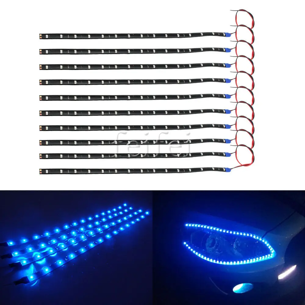 4pcs Waterproof 12V 30cm 60cm 90cm 120cm Crystal Blue LED Car Truck Motors Flexible Strip Light|crystal blue led|blue led carcar light |