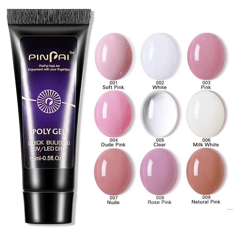 

1pc Poly Gel 15ml Finger Nail Extension Crystal Jelly uv gel Nail Art Gel Nail Form Nail Brush uv gel Tools