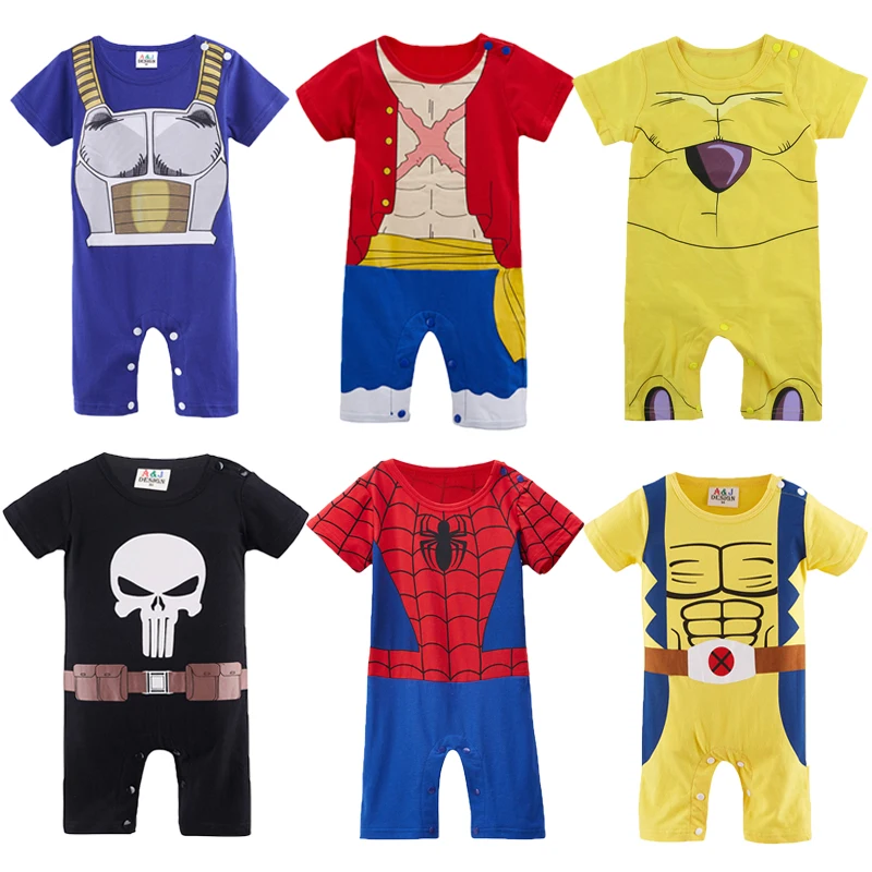 

Baby Boy Romper Newborn Goku Cute Clothes Infant Spiderman Jumpsuit Playsuit Bebe Toddle Hulk Thor Cosplay Party One Piecer