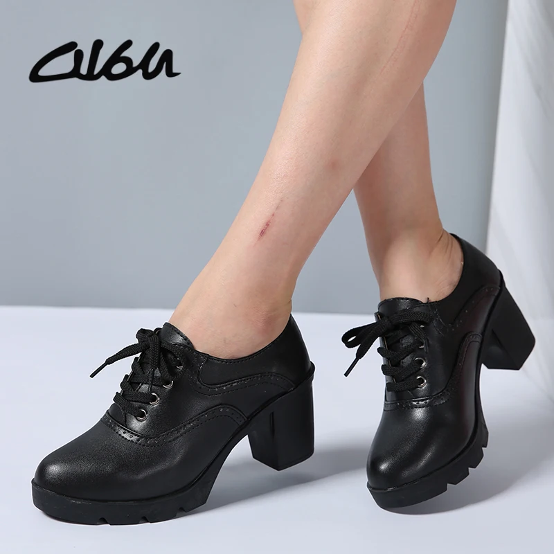 Casual Wedge Heel Shoes Brown Oxford Casual Wedge Heel Shoes Brown Oxford