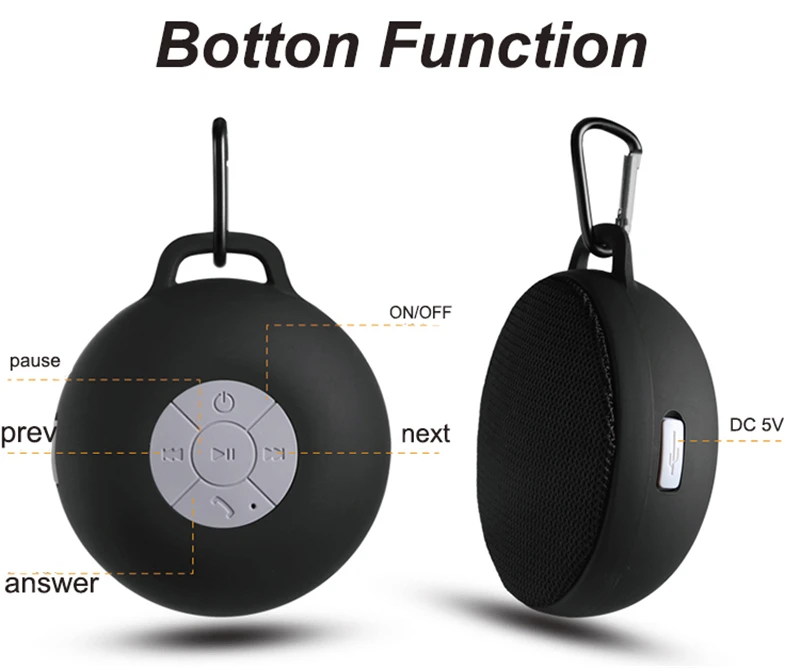 M& J портативный мини беспроводной Bluetooth динамик s водонепроницаемый subwof Душ открытый Динамик Hands-free с микрофоном для телефона ПК