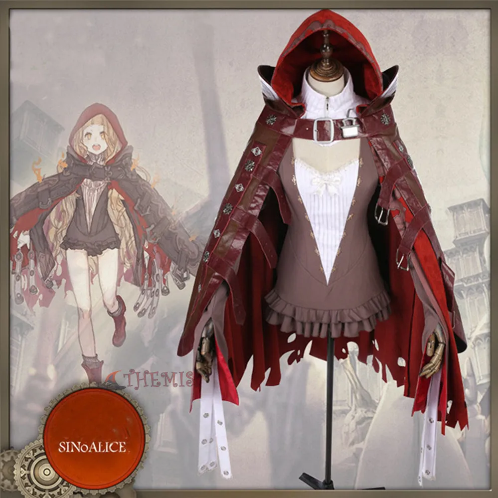 

2017 Athemis Gane SINoALICE Red Riding Hood Cosplay Costume custom made Dress High Quality