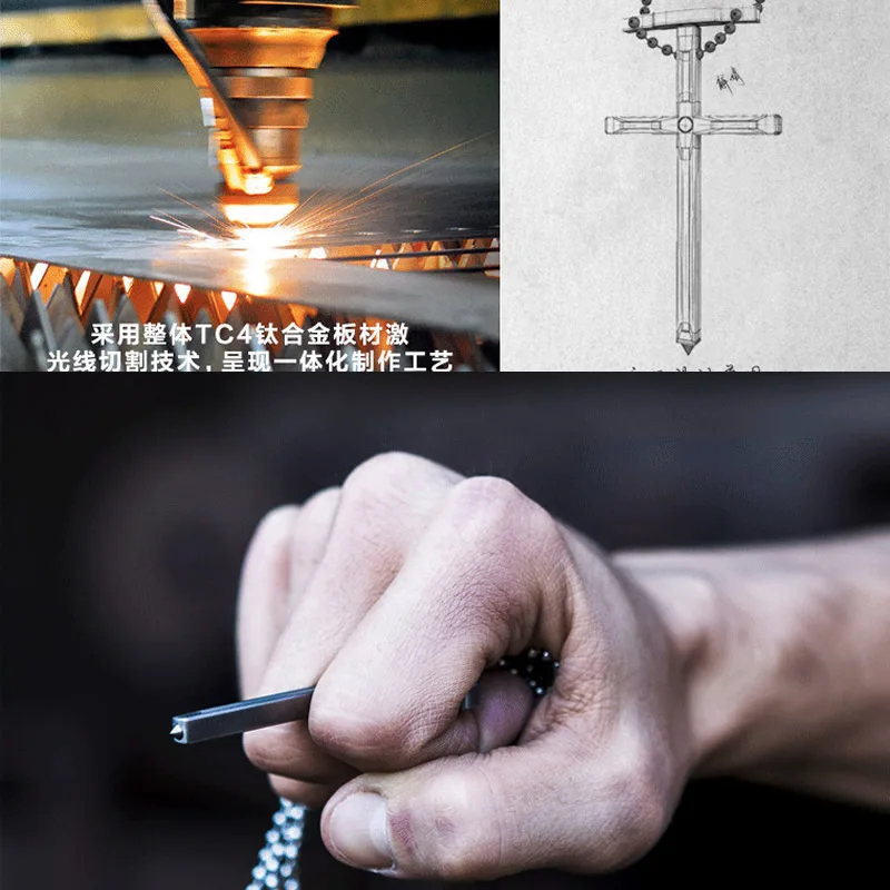 

Outdoor survival tools Tungsten steel awl Self-defense tools Cross Pendant Small size light weight easy to carry