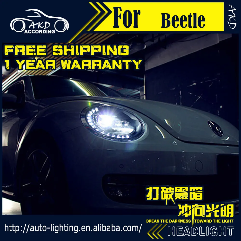 

AKD Car Styling Headlight Assembly for VW Beetle Headlights Bi Xenon LED Headlight LED DRL HID Front Lamp Accessories