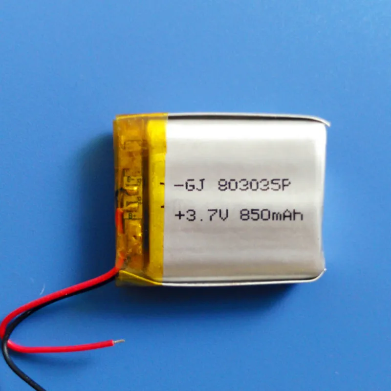 Free shipping by DHL Fedex 100pcs 3.7V 850mAh 803035 Lithium Polymer Li Po Rechargeable Battery