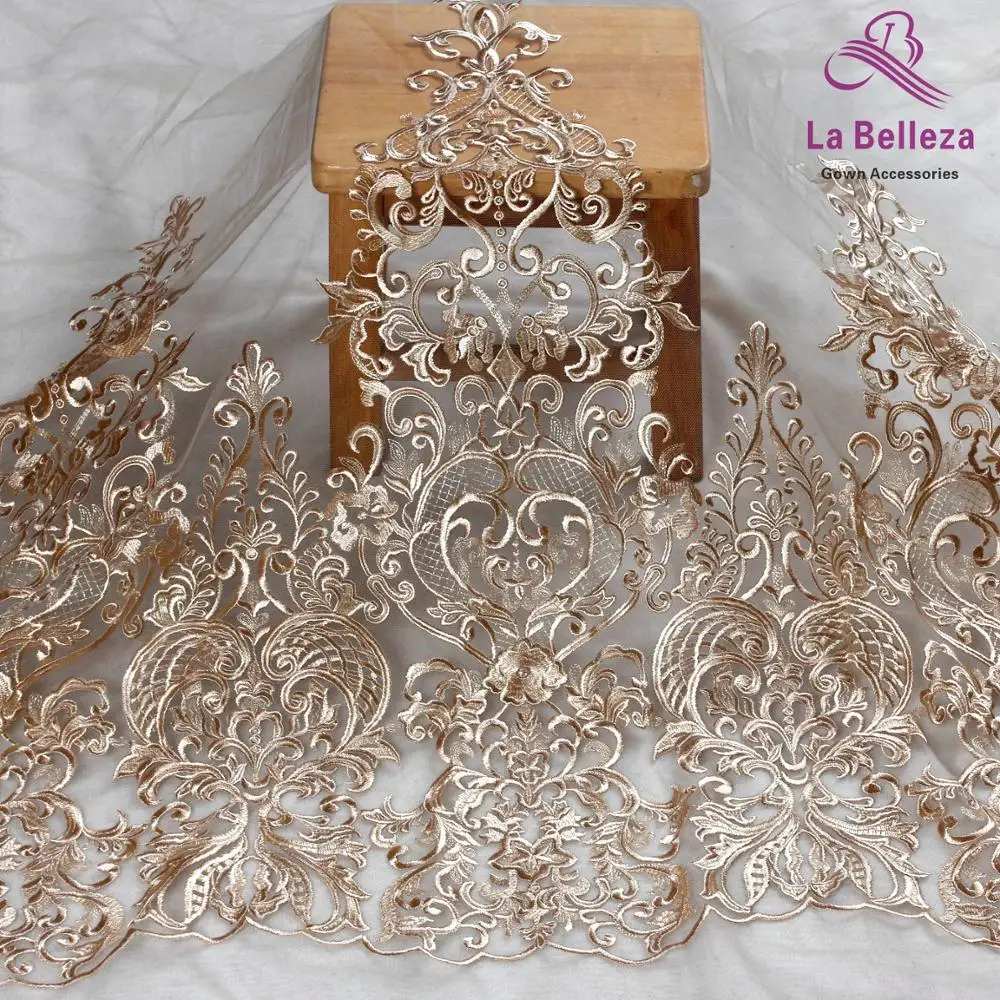 

New fashion off white/black/gray/beige lace trim polyester embroidered lace wedding dress/evening dress lace trim by yard