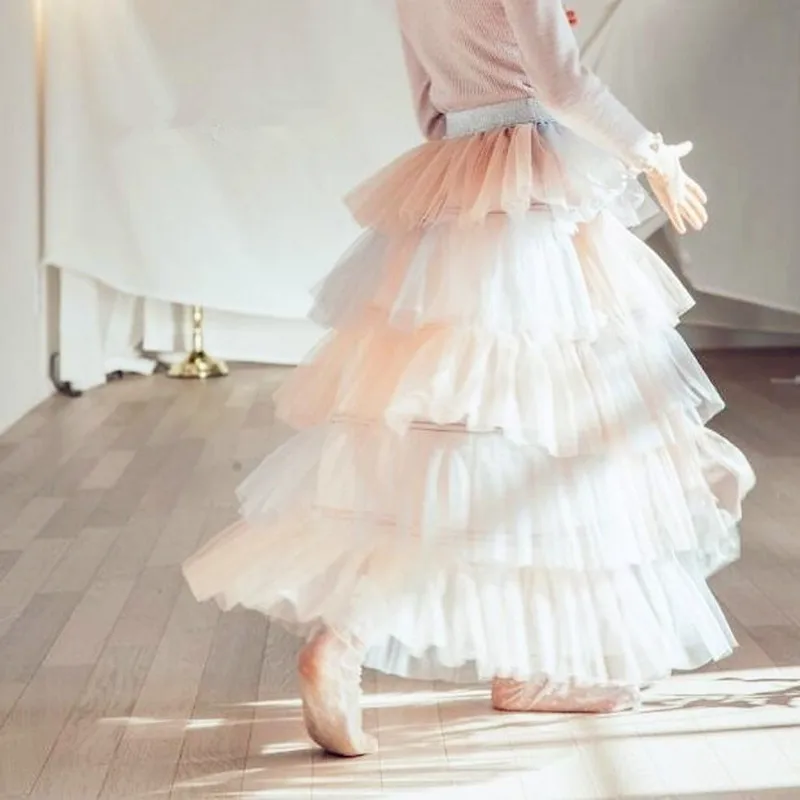 

DFXD New Arrival England Style Girls Tutu Skirt 2018 Spring Lovely Baby Net Yarn Stitching Princess Cake Skirt Birthday Skirt