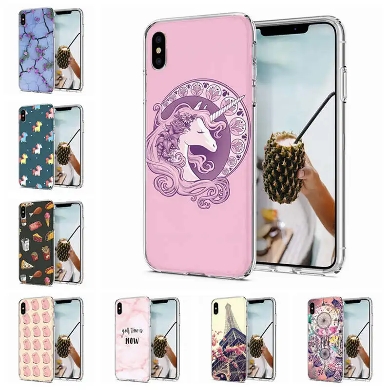 Soft Phone Case For iPhone 6 7 8 XS Covers TPU Colorful Pig Unicorn Mandala Pattern Fundas X Max F070 |