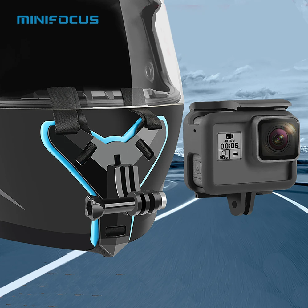 Motorcycle Helmet Chin Mount Compatible for GoPro Xiaomiyi 4k Sjcam Eken H9