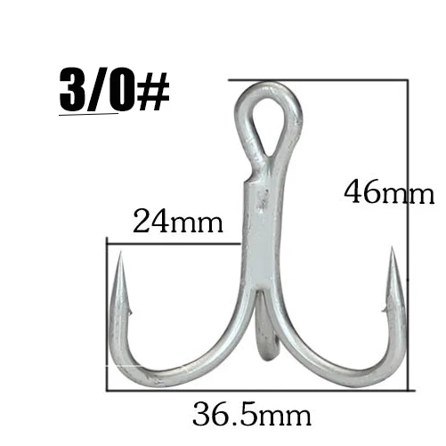 10 шт. рыболовный крючок Высокоуглеродистая сталь тройные Крючки супер острые рыболовные Крючки рыболовные снасти 8#-3/0 - Цвет: 3-0