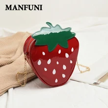 MANFUNI сумка женская Весна новая модная с принтом милая Клубника индивидуальная трендовая сумка на плечо с цепочкой