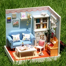 Кукольный дом мебель Miniatura Diy кукольные домики миниатюрный кукольный домик деревянные игрушки для детей Взрослые подарок на день рождения ручной работы