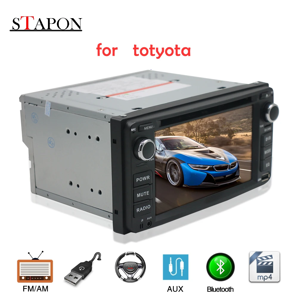 STAPON 6 2 дюйма для Toyota автомобильный DVD плеер с Bluetooth FM AM управление рулевым колесом