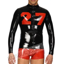 0,6 мм латексная куртка пальто латексная Мужская рубашка на молнии(без шорт