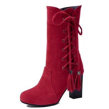 

18 years autumn/winter fashion cross strap thick with high size and size 32 cylinder female boots tide 1883-45