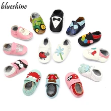 Moda bonito do bebê mocassins vaca couro genuíno sola macia crianças zapatos sapatos recém-nascidos 0-24 m infantil meninos meninas primeiros caminhantes