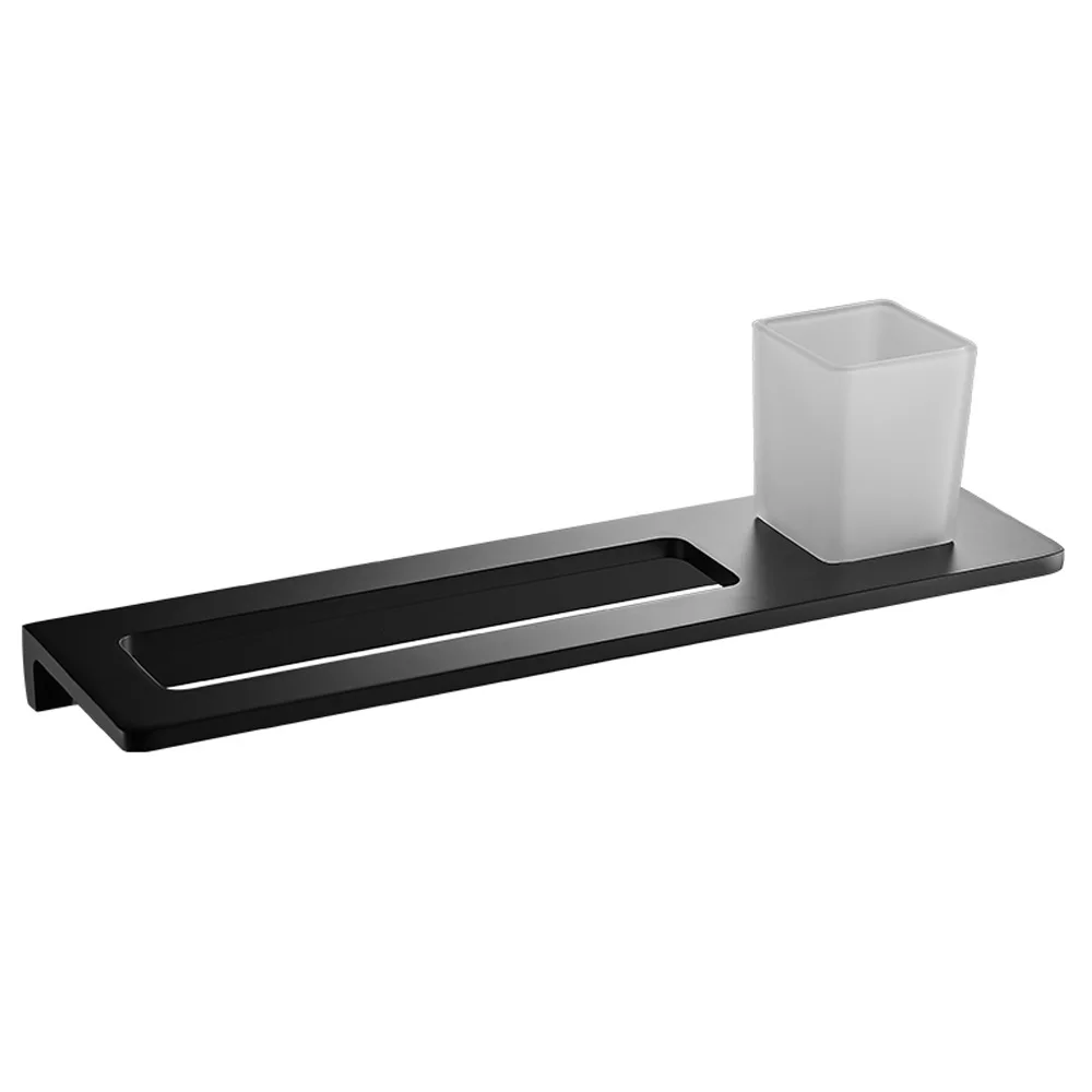 

Matte Black Bathroom Towel Rack Aluminum alloy wall-mount towel Holder towel Shelf Accessories TL066