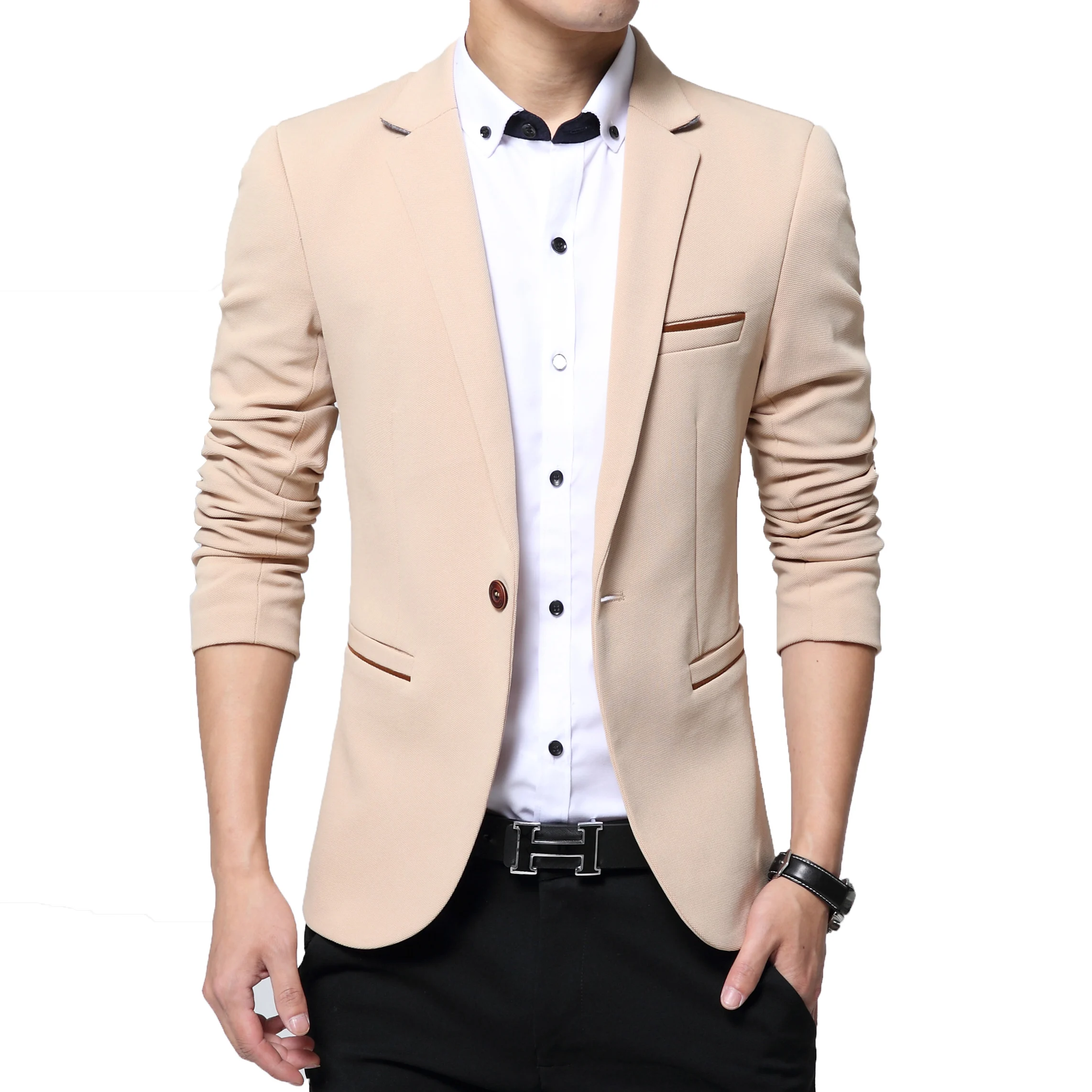 

New Arrival Men Blazer 2019 Fashion Brand Blends Slim Fit Men Suit Terno Masculino Blazers Male Smart Casual Suit Coats M-5XL