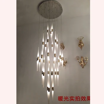

New creative chandelier modern minimalist engineering exhibition hall staircase living room art chandeliers led lighting fixture