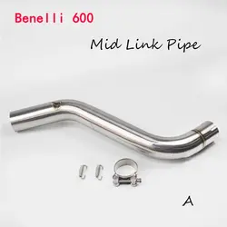 51 мм Moto rcycle глушитель выхлопной труба среднего звена для Бенелли 600 все годы слипоны средней трубы rbike Escape