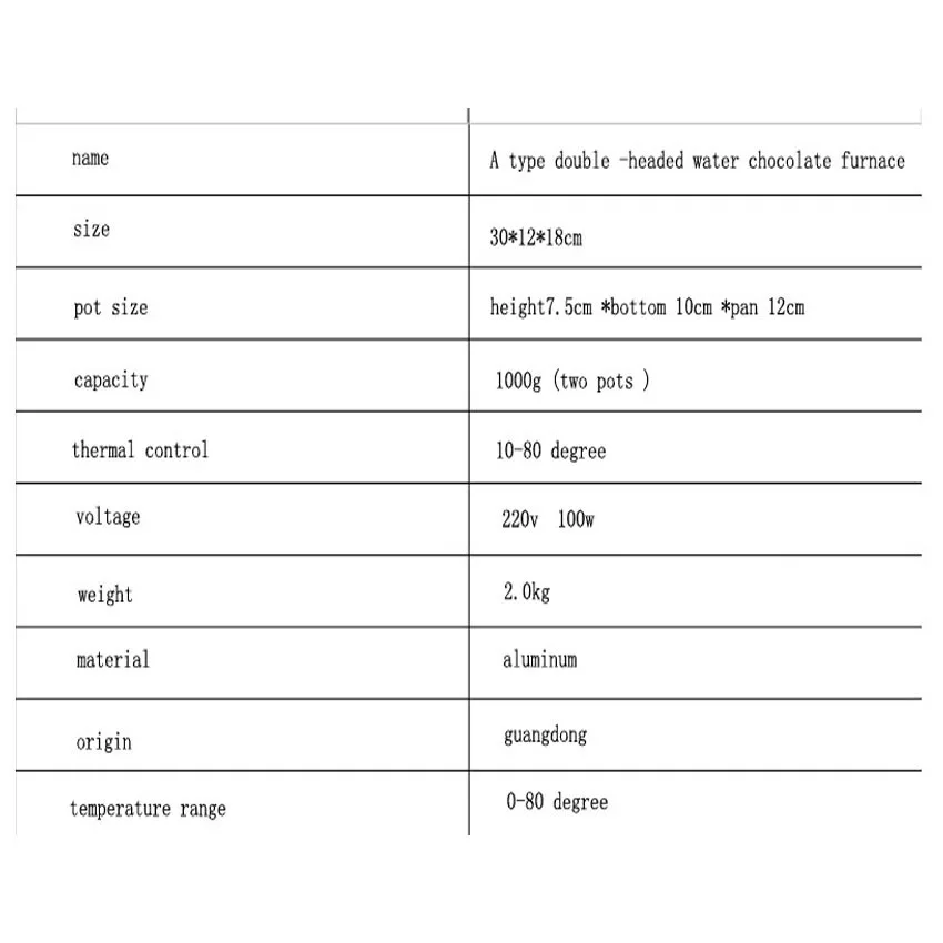 1 шт. двойная водостойкая нагревательная печь для шоколада с подогревом