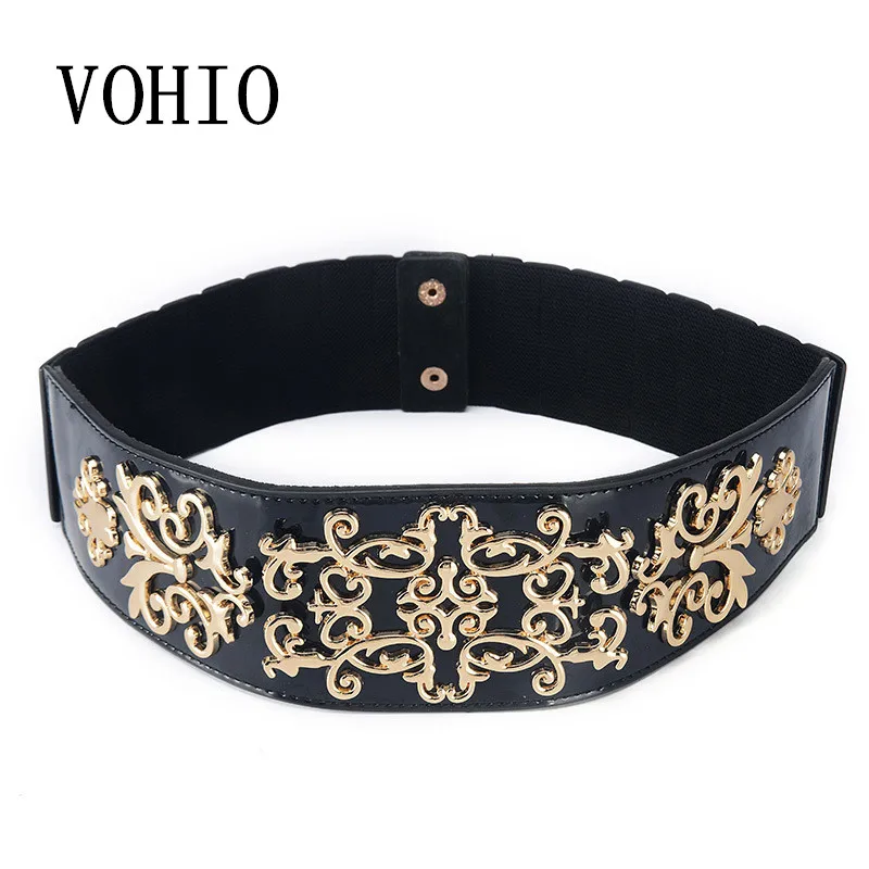 

VOHIO Autumn winter ceinture femme waist wide sealing lengthen big yards dress women Retro Down jacket blue Elastic waistband
