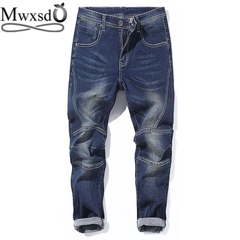 

Mwxsd men jeans Pants Mens fashion Cotton denim Pants Spring Autumn male elasticity jeans trouser men black jeans