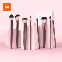 Xiaomi DUcare, 8 шт., профессиональная косметика, кисти для макияжа, набор, пудра, основа, тени для век, кисть для бровей, с полиуретановой мягкой сумкой для хранения