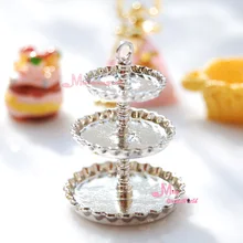 1:12 кукольный домик миниатюрный питание металл серебро 3 уровня блюдо лоток тарелка