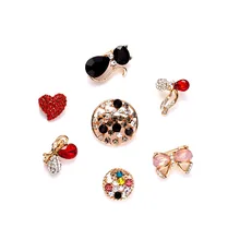 Rinhoo цинковый сплав красочный кристалл бабочка/кошка/брошь из горного хрусталя в виде сердца модные аксессуары подарок для женщин