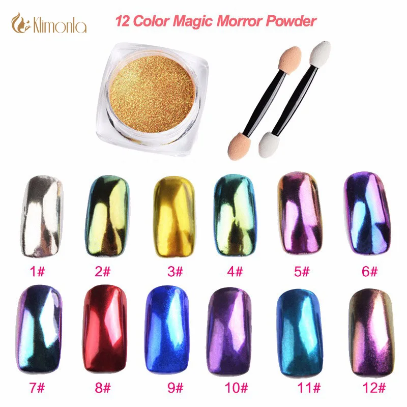

2g/box Magic Mirror Effect Powders Glitter Nail Chameleon Multichrome Nail Art Gel Polish Chrome Pigment Nail Decorations Powder