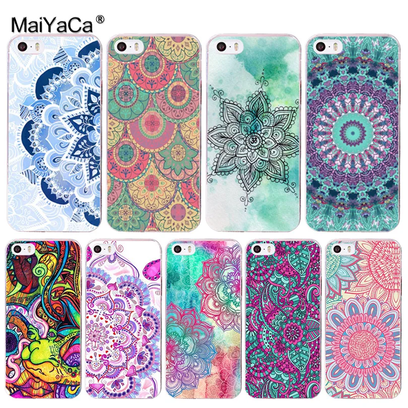 Мягкий чехол для телефона MaiYaCa из ТПУ с изображением цветов мандалы iPhone 8 7 6 6S Plus X XS