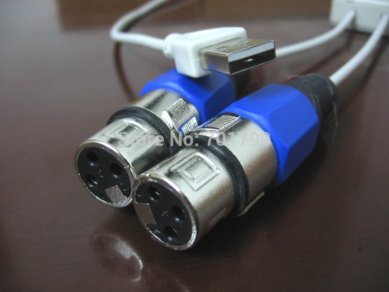 USB DMX интерфейс (2 выход порты через 3 контакта XLR разъемы) работает по (FreeStyler DMXcontrol