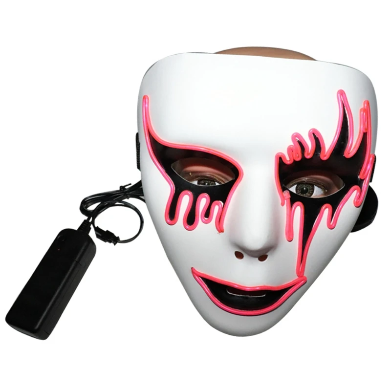 Светящийся светодиодный Хэллоуин маски для хеллоуина Декор мигающий Косплей светодиодный светящийся маска для танцев фестиваль костюмы