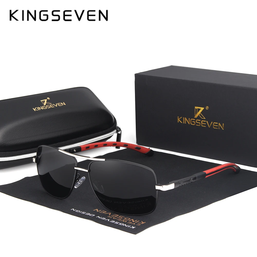 KINGSEVEN 2018 Brand Men Aluminum Sunglasses HD Polarized UV400 Mirror Male Sun Glasses Women For Men Oculos de sol N724