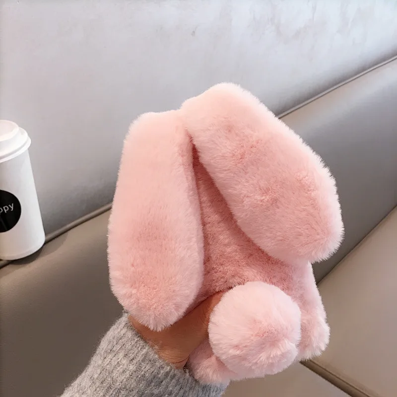 

For ZTE Axon 10 9 pro 7mini Luxury Fluffy Rabbit Hair Fur Phone Case For ZTE Nubia Z17 Z18 mini Z11 Z9 M2 Lite N1 N2 N3 Cover