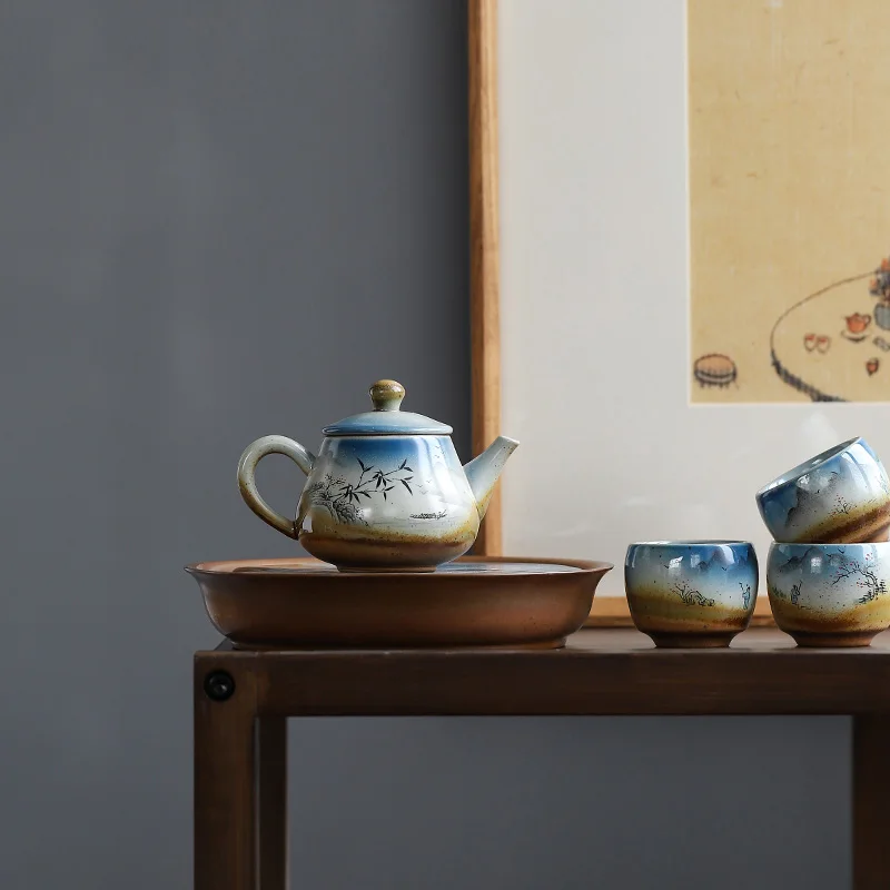  TANGPIN ceramic teapot with 4 cups japanese tea sets portable travel tea sets drinkware