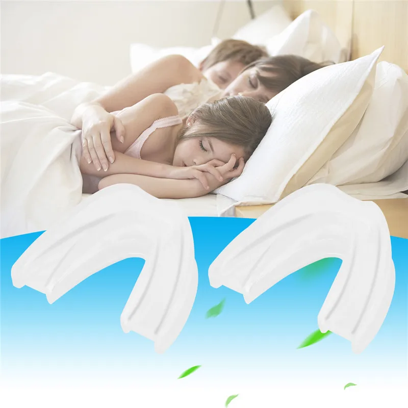2Pcs/lot Anti Snore Mouthpiece Stop Snoring Solution Bruxism Tray Sleep Apnea Night Guard Aid Mouth Guard Kit with Original Box