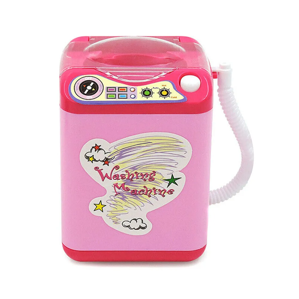 Милая имитационная электронная стиральная машина детская игрушка для детей младшего возраста Губка Щетки шайба для детей игрушки - Цвет: Pink