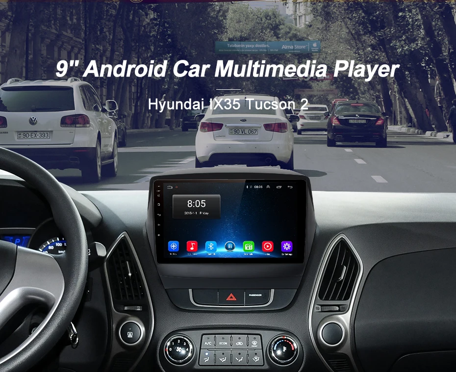 Perfect AWESAFE 2 din Android 8.1 Car Radio Multimedia video player gps navigation For Hyundai IX35 Tucson 2 LM  2011 2012 2013 2014 3