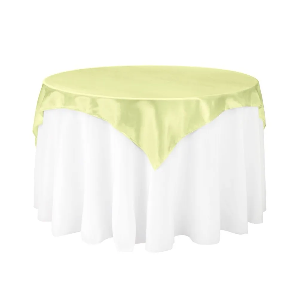 

10Pcs 72"*72" Tea Green Square Table Overlay For Round Wedding/Party/Dinning Table Decoration Free Shipping