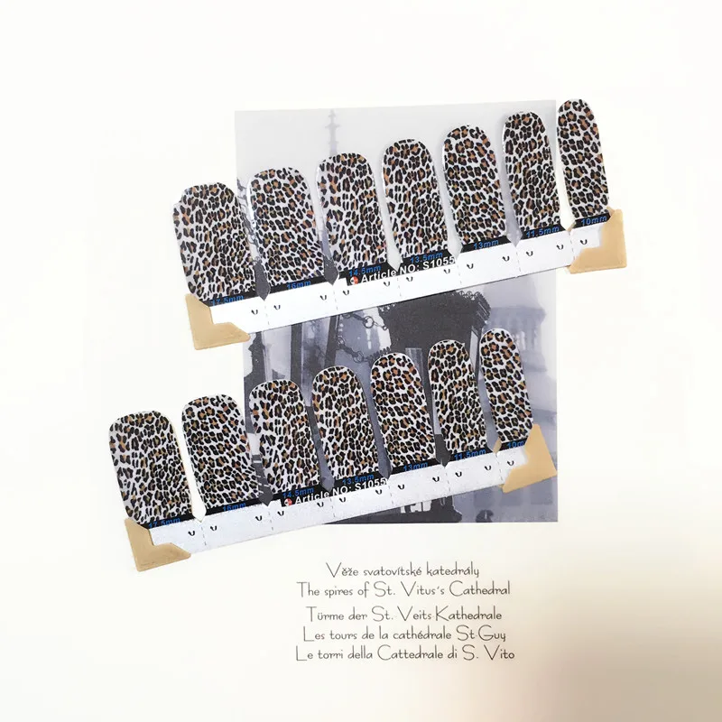 Leopard Sexy font b Nail b font Arts Sticker 14 pcs set Waterproof font b Nail