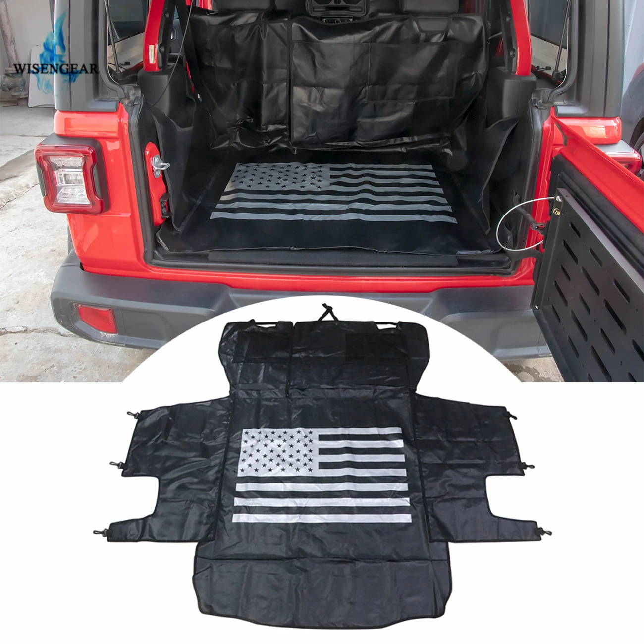 

WISENGEAR Waterproof Rear Bench Floor Mat Pet Seat Proof Covers Mat Storage Cargo For Jeep Wrangler JK JKU 2 4 Door 2007-2019