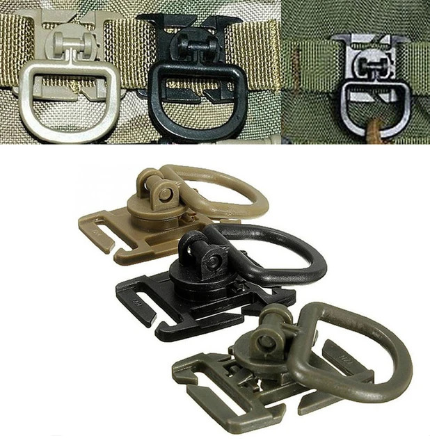 swivel D ring clip molle webbing clamp tactical backpack attach strap