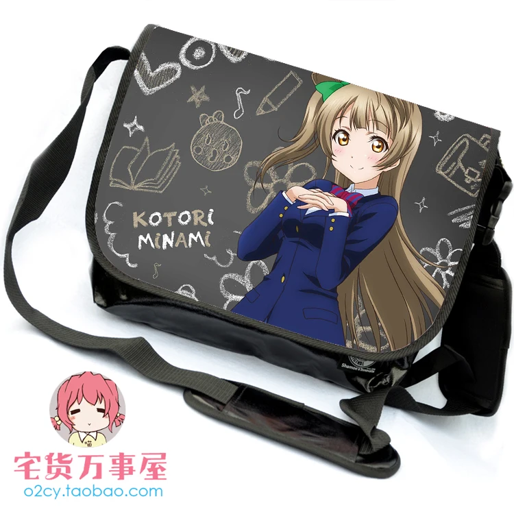 

cartoo LoveLive! Minami Kotori/Nishikino Maki/Hoshizora Rin Uniform printing PU man woman crossbody bag Handbags schoolbag