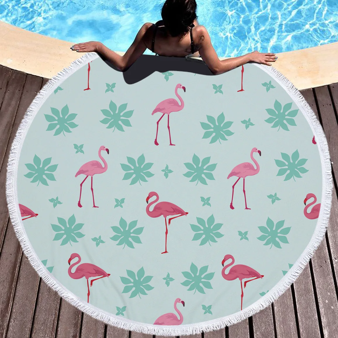 LOUTASI Фламинго круглый пляжное Полотенца с кисточкой для лета из микрофибры 150 см настенный гобелен купальня Полотенца s Пикник Одеяло коврик